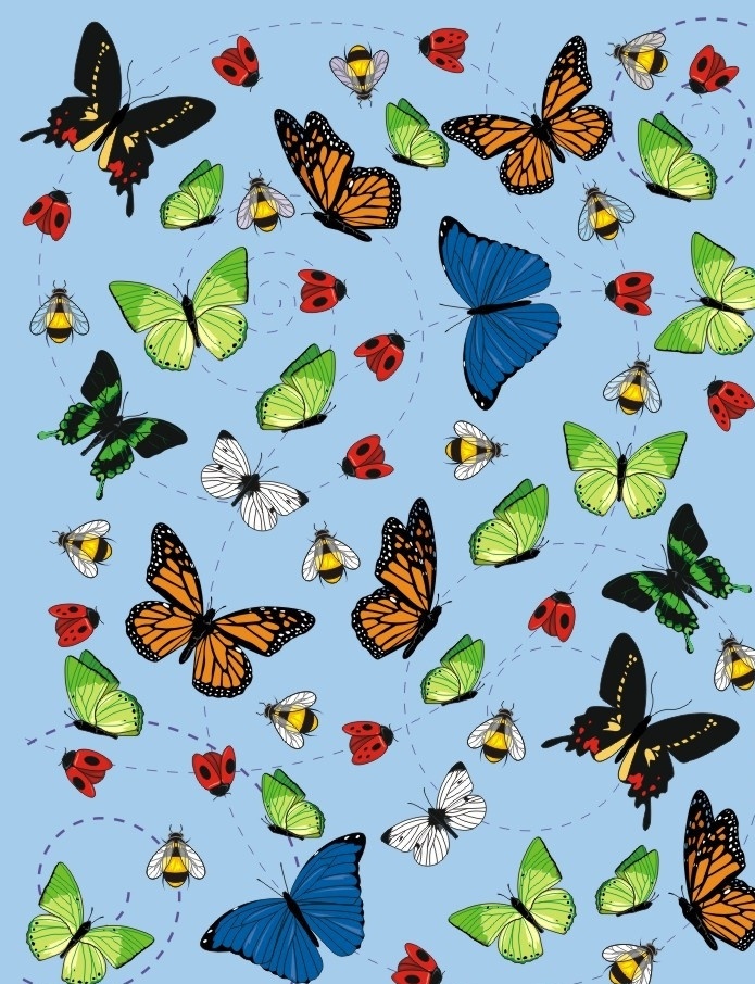 卡通蝴蝶昆虫 动物 昆虫 蝴蝶 卡通 矢量 可爱 抽像 生物世界