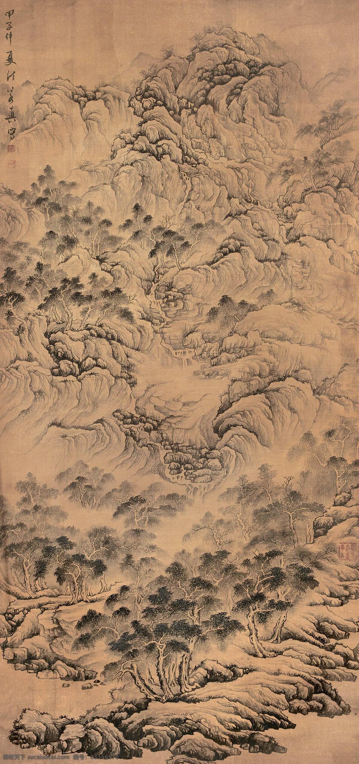 传统山水画 古代绘画 宋代画风 水墨 古代艺术 传统 绘画书法 文化艺术