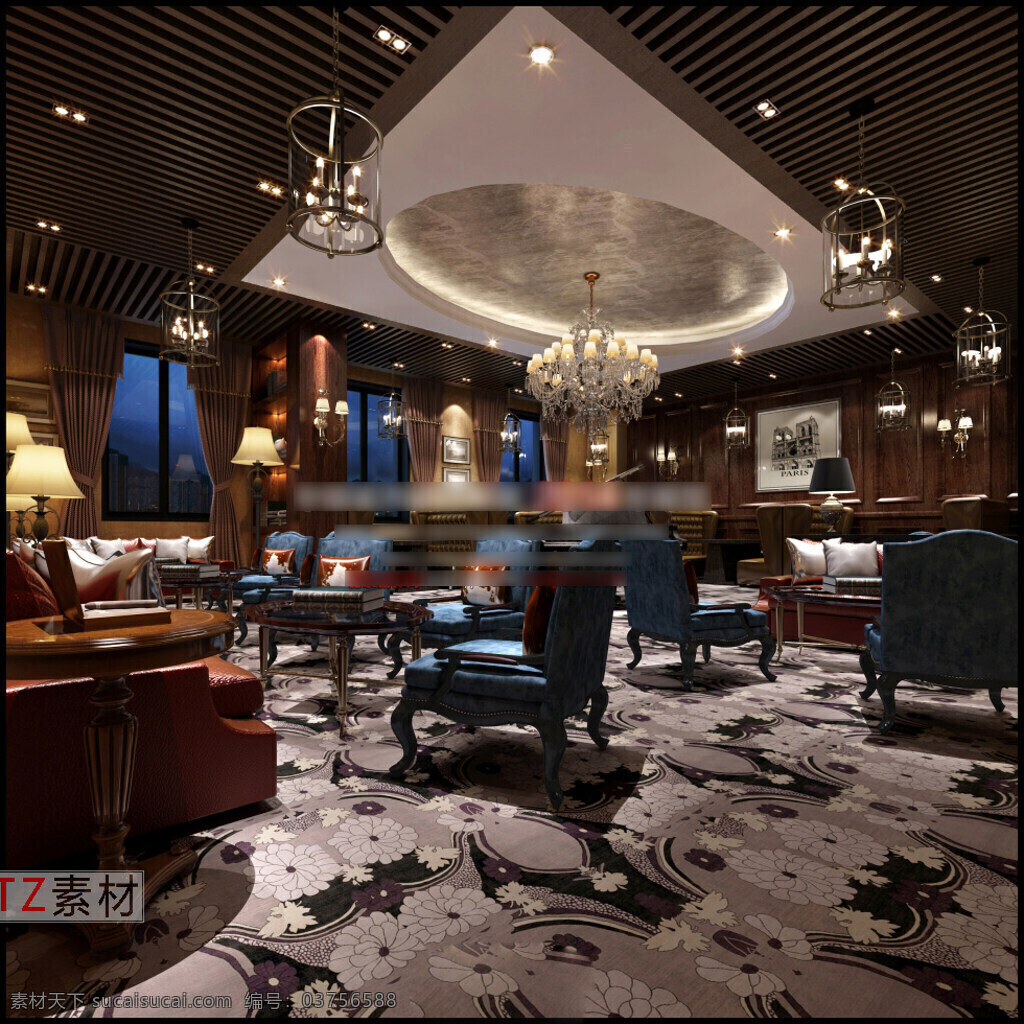 豪华 餐厅 模型 模型素材 效果图 3d模型 3d渲染