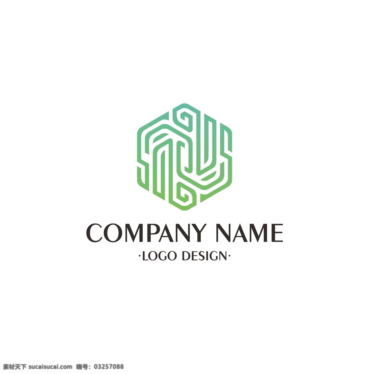 绿色 大气 网状 logo 标志 图标 简约 公司 企业