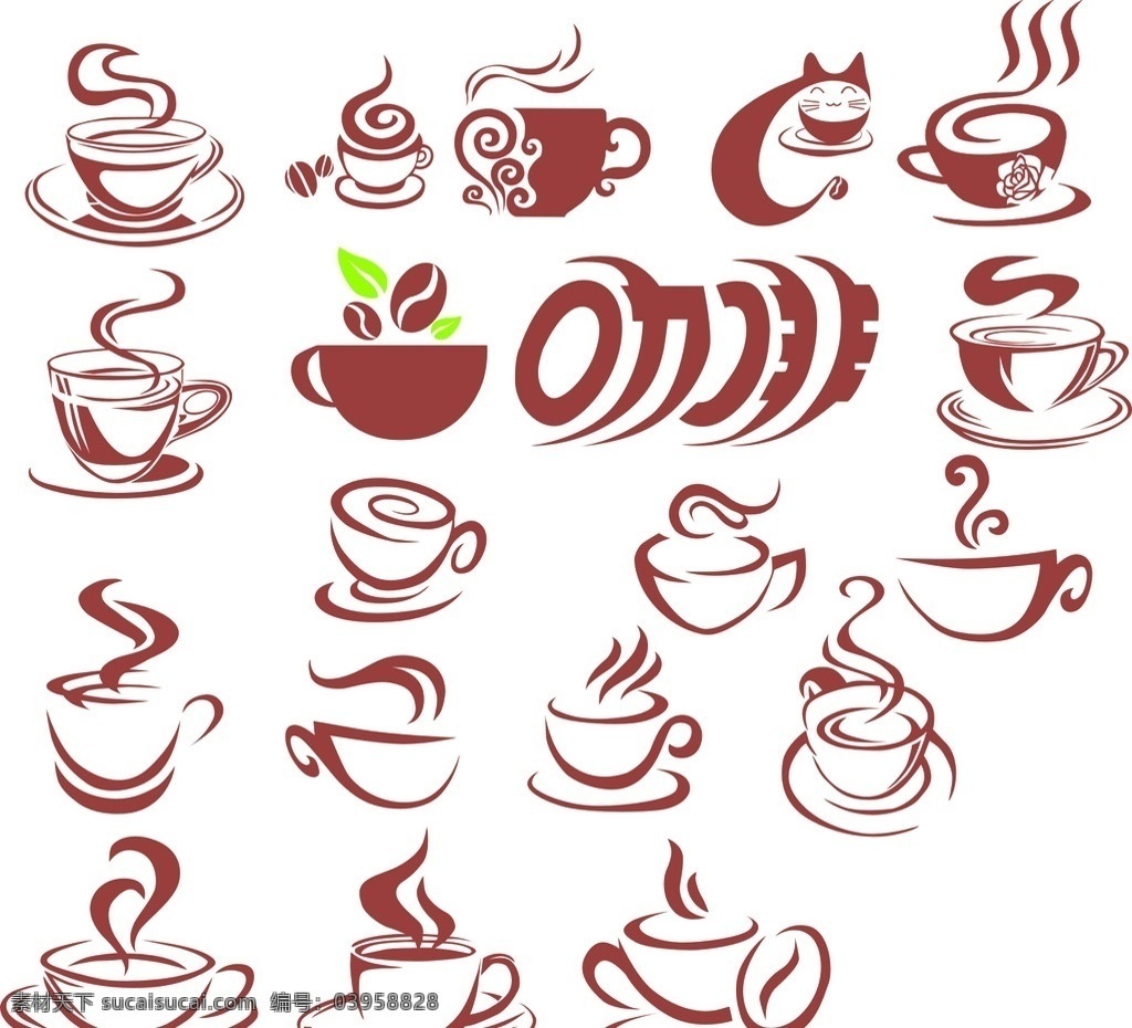 咖啡标志 咖啡 标志 咖啡豆 咖啡壶 杯子
