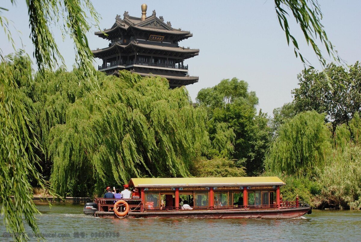 美丽 大明湖 风景 高清 济南 树林 绿树 旅游