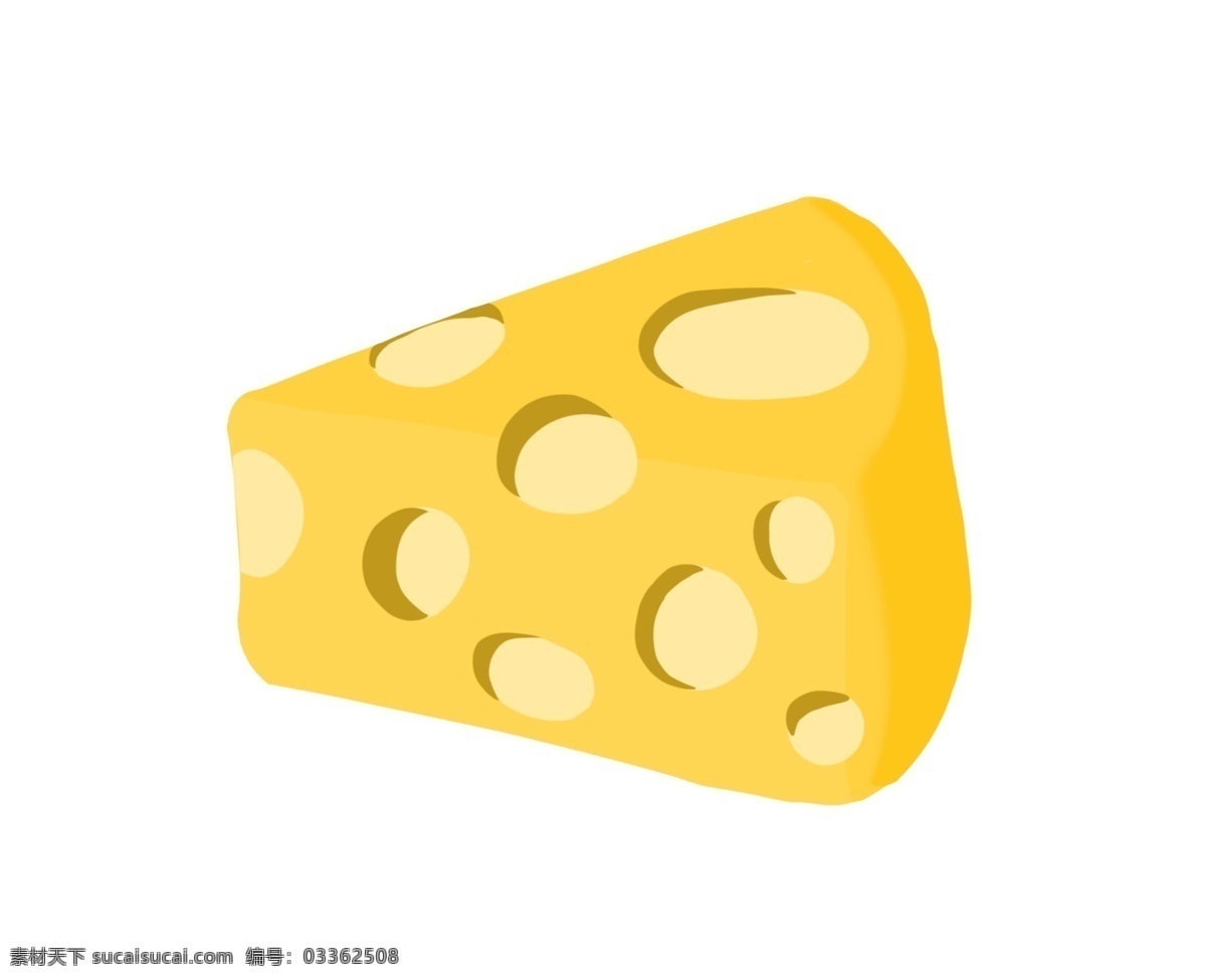 手绘 可爱 芝士 矢量图 黄色 食物 奶酪