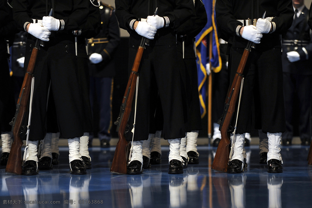 美国 海军 仪仗队 步枪 队列 礼兵 礼服 美国海军 水兵