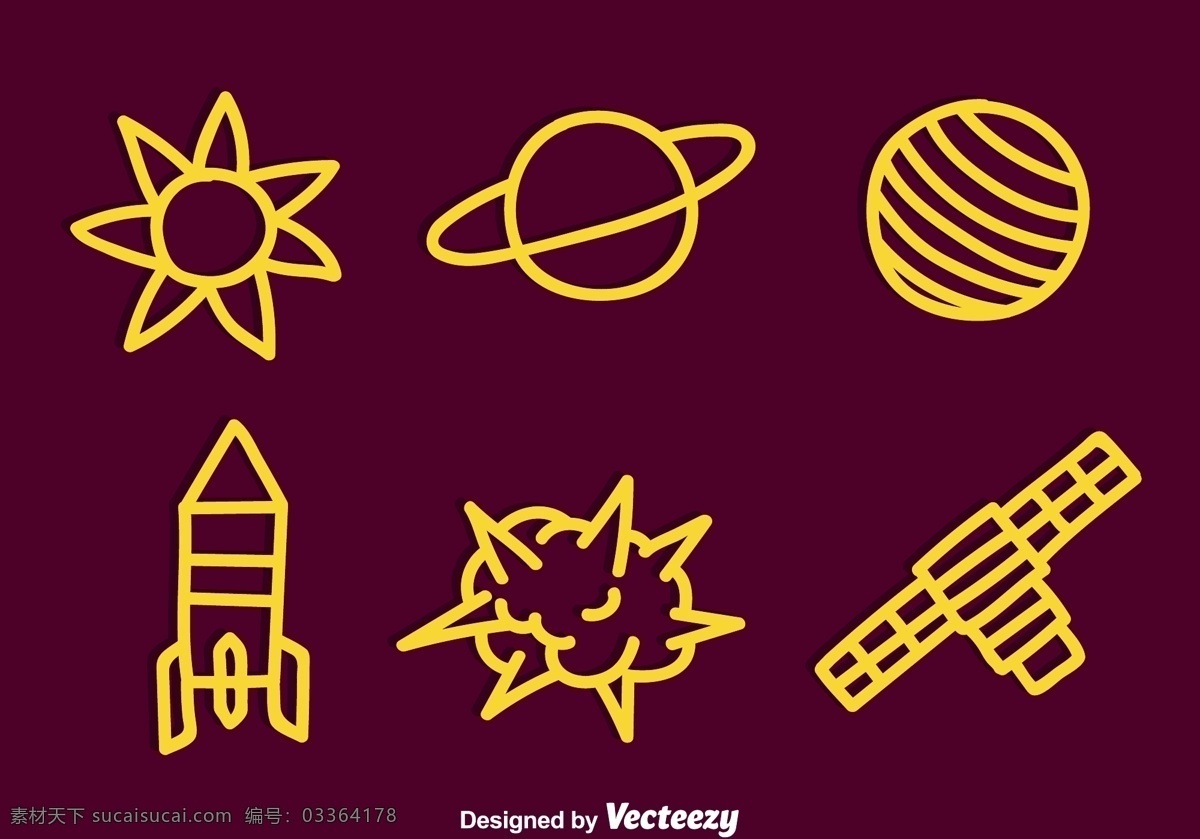 手绘 天文学 图标 天文学图标 图标设计 矢量素材 星球 宇航员 飞船 星星 火箭 太阳 卫星