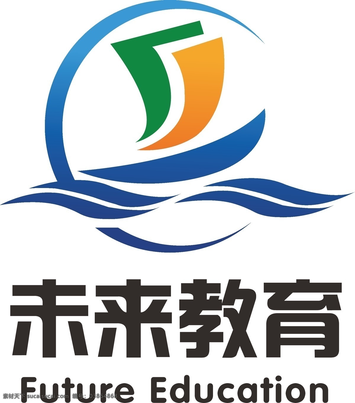 教育logo 教育 未来 船 海浪 logo 标志图标 企业 标志