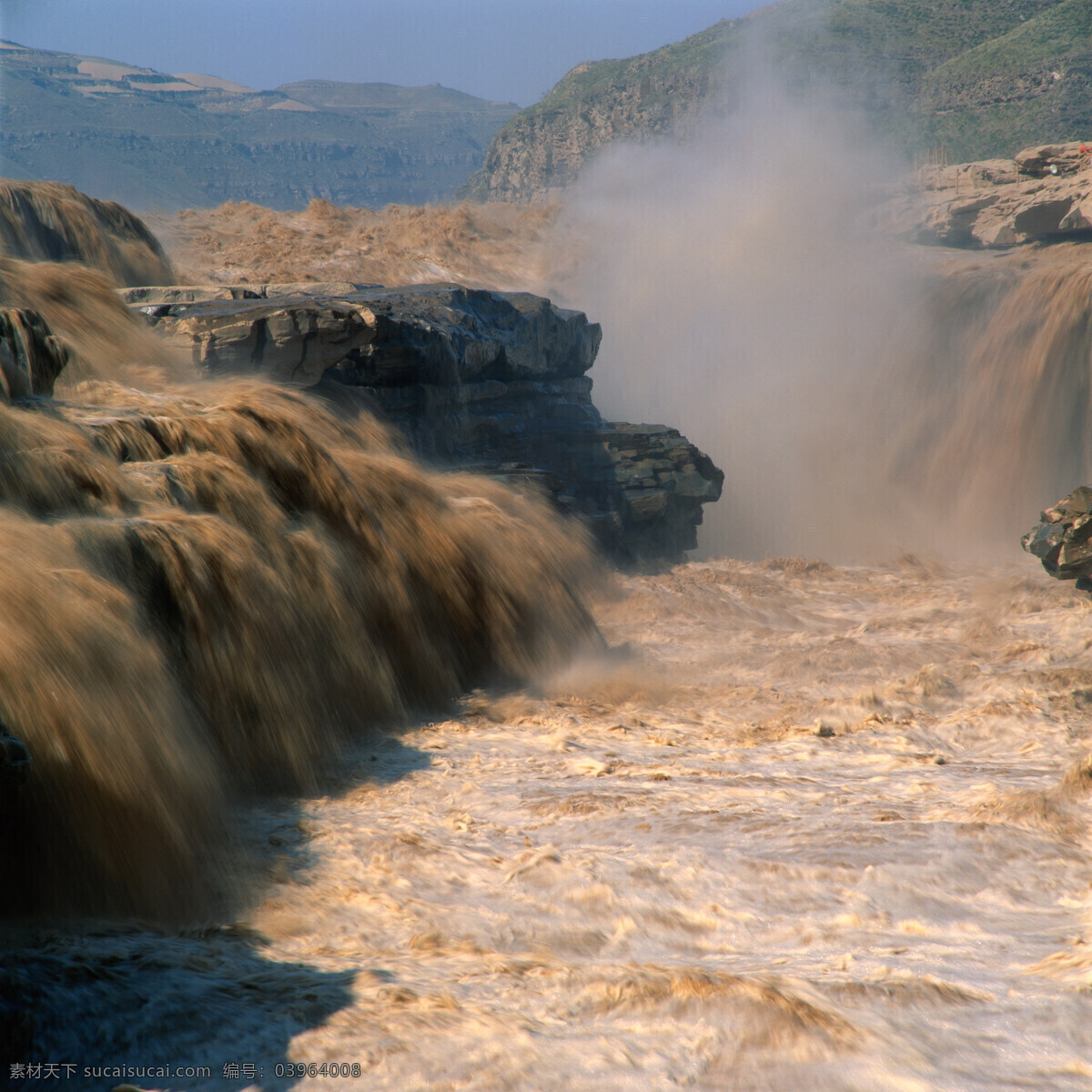 黄河 悬崖 天空 河流 山川 洪水 决口 自然景观 自然风景 摄影图库