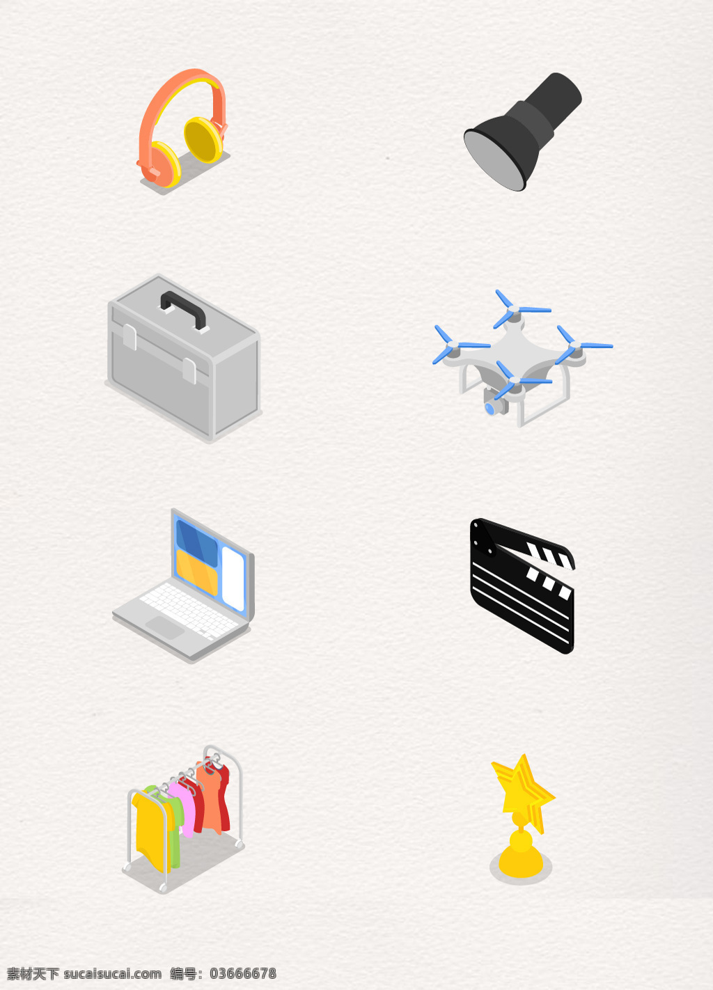 矢量 电影 元素 卡通 矢量图 灯光 电脑 奖牌 电影元素 耳机 无人机 打板