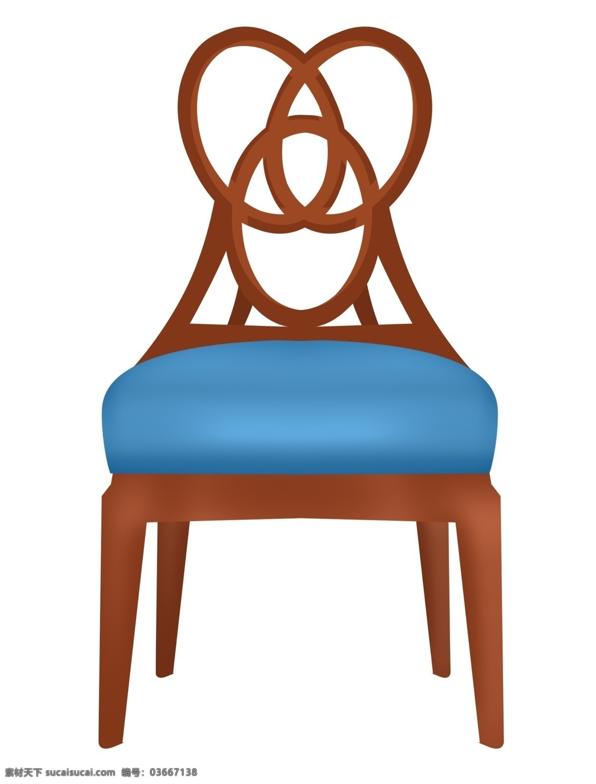 豪华 椅子 装饰 插画 豪华椅子 红色的椅子 蓝色的垫子 漂亮的椅子 椅子装饰 木头椅子 家具椅子