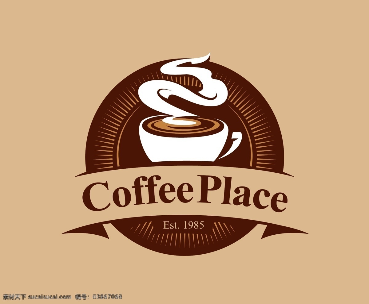 复古 风格 咖啡店 商标 logo 模板 复古风格 咖啡 logo模板