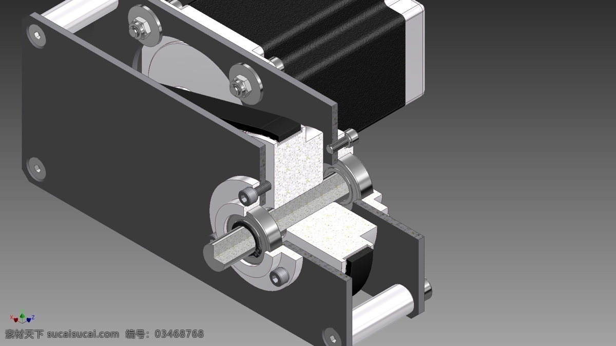 数控 步进电机 皮带轮 齿轮 皮带 3d模型素材 其他3d模型