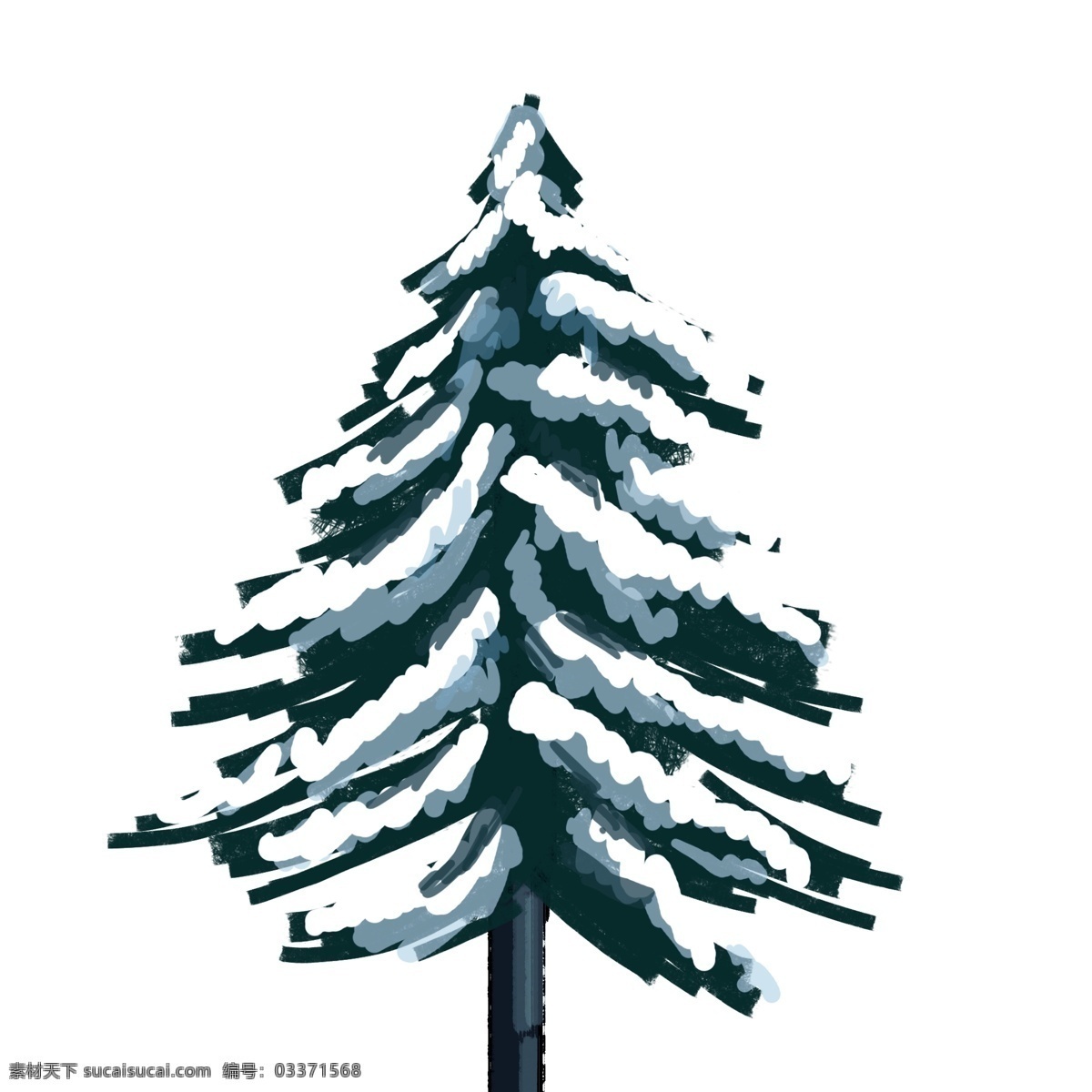 雪景 树 手绘 松树 下雪 手绘树 雪景树 装饰图案