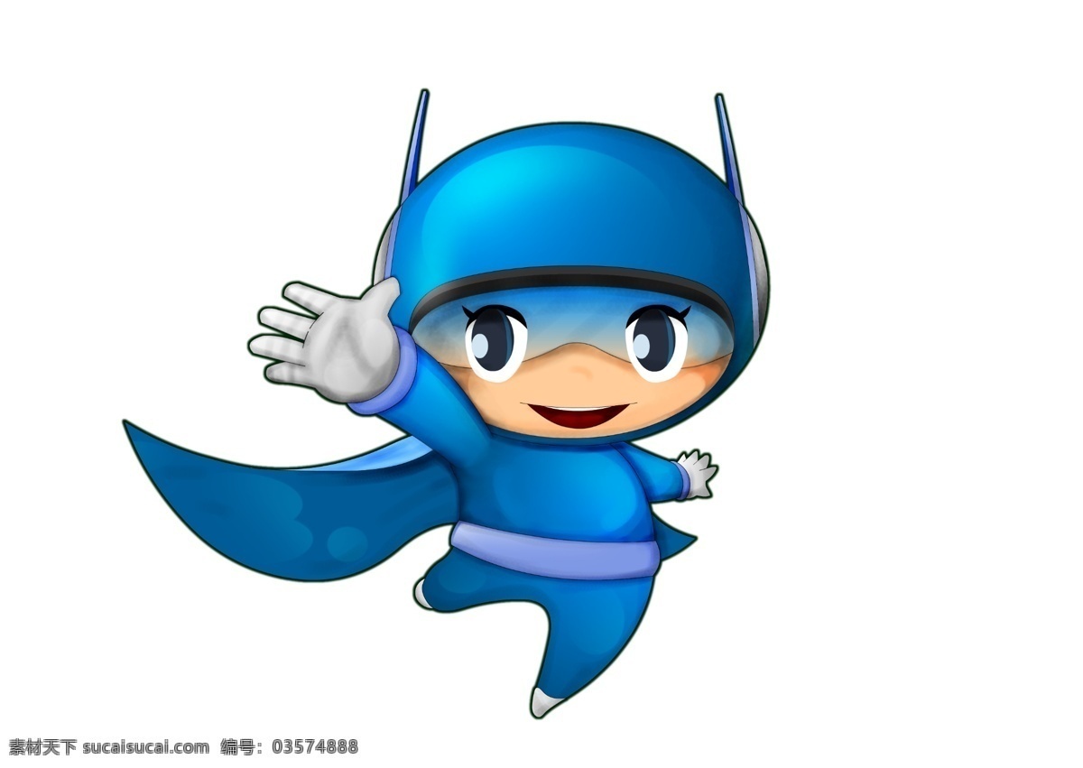 蓝色 卡通 超人 吉祥物 小精灵 盔甲战士 动漫动画 动漫人物
