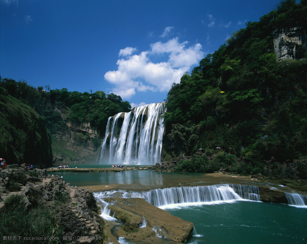 瀑布 风景 旅游 景点 蓝天 白云 山川 山水风景 摄影图片 旅游摄影 国外旅游