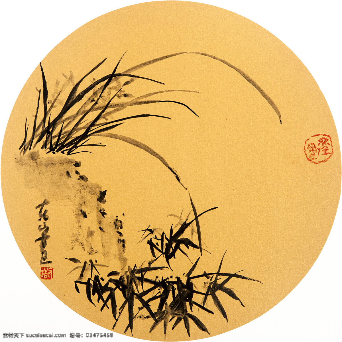 兰花 楼东山作品 旅日画家 岁寒三友 梅兰竹菊 中国古代画 中国古画 绘画书法 文化艺术