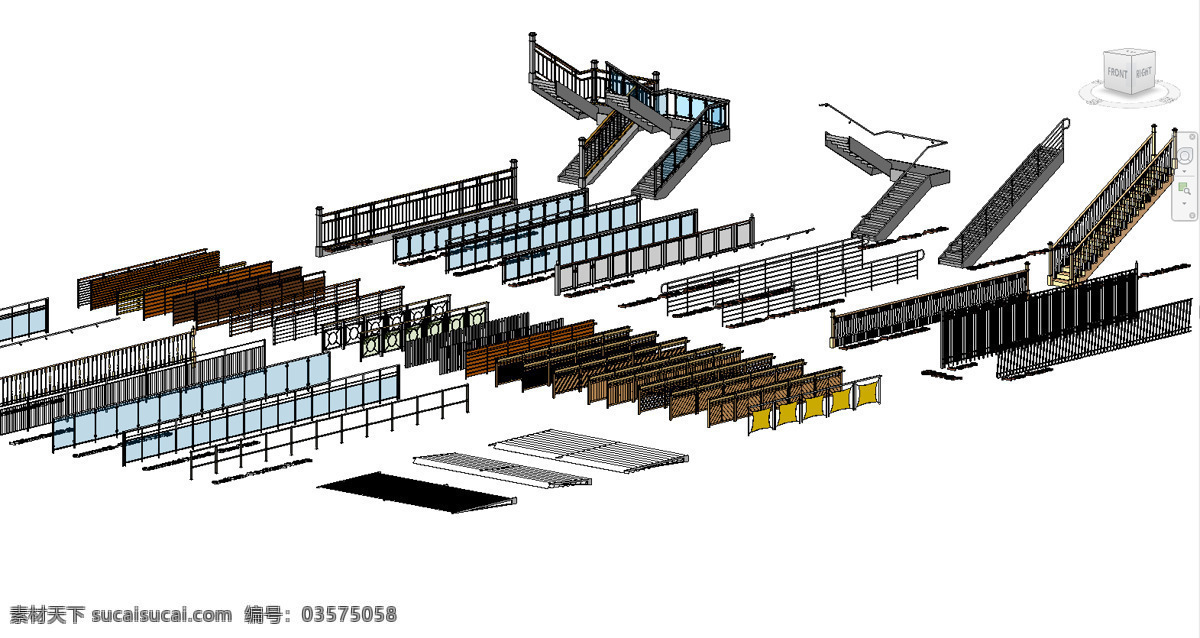 栏杆免费下载 建筑 3d模型素材 建筑模型