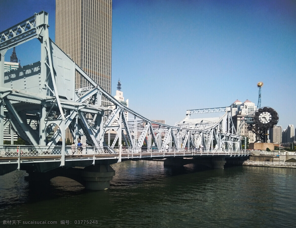天津 海河 桥 解放桥 世纪钟 旅游摄影 国内旅游