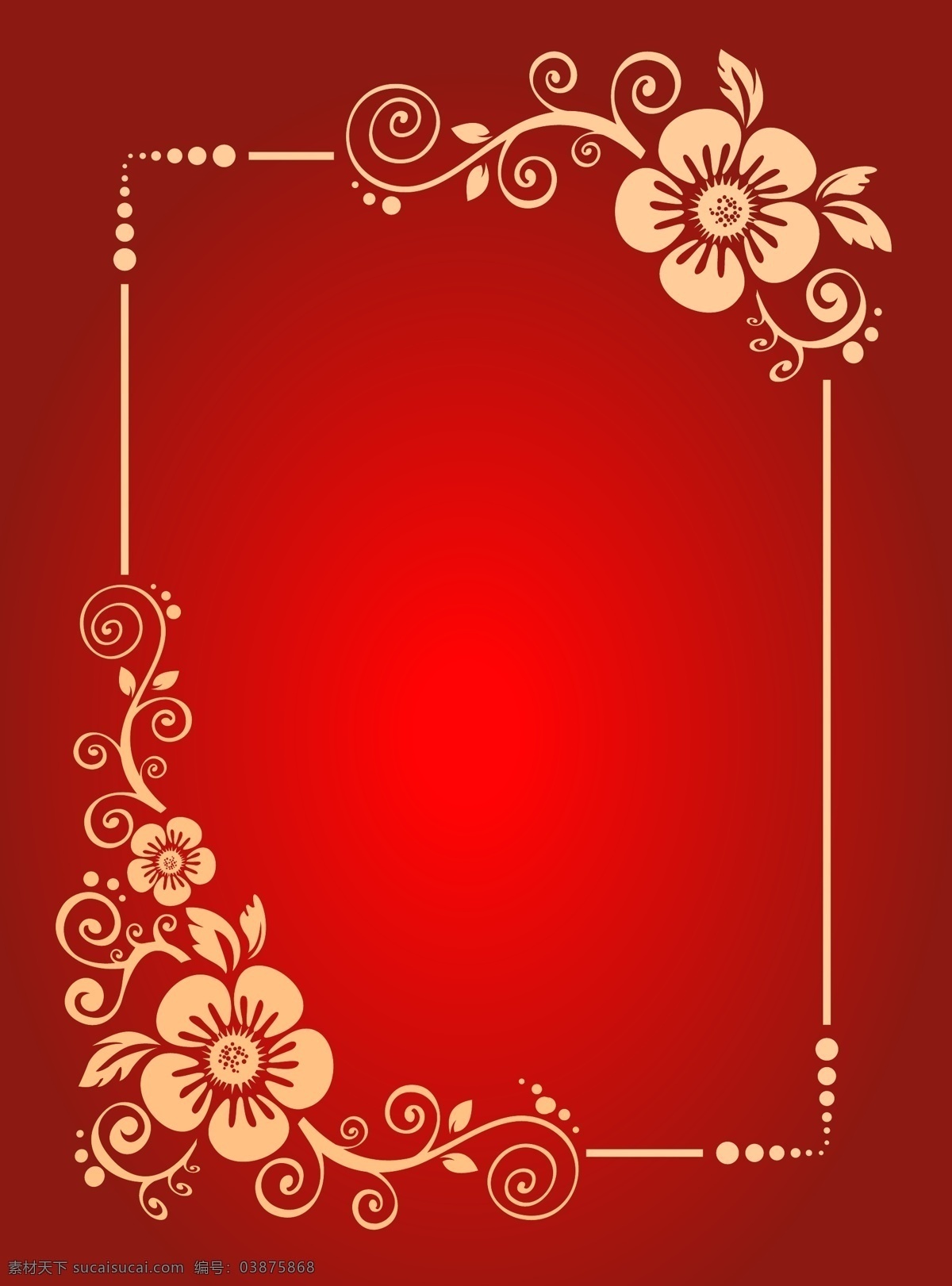 花型 纹样 边框 红色背景 花型纹样边框 矢量 设计素材 资料 矢量图
