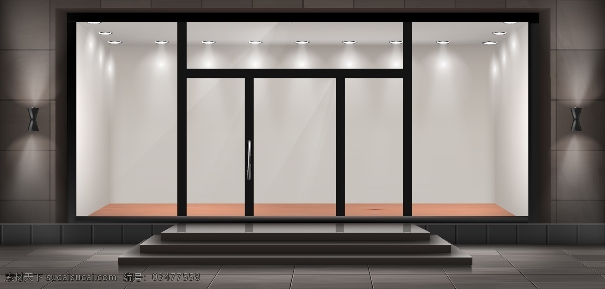 门店橱窗 门店 橱窗 门头 矢量 玻璃窗 环境设计 展览设计