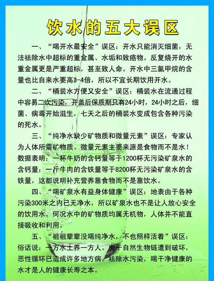饮水知识展板 水 饮水知识 喝水的误区 知识展板 展板模板 广告设计模板 源文件