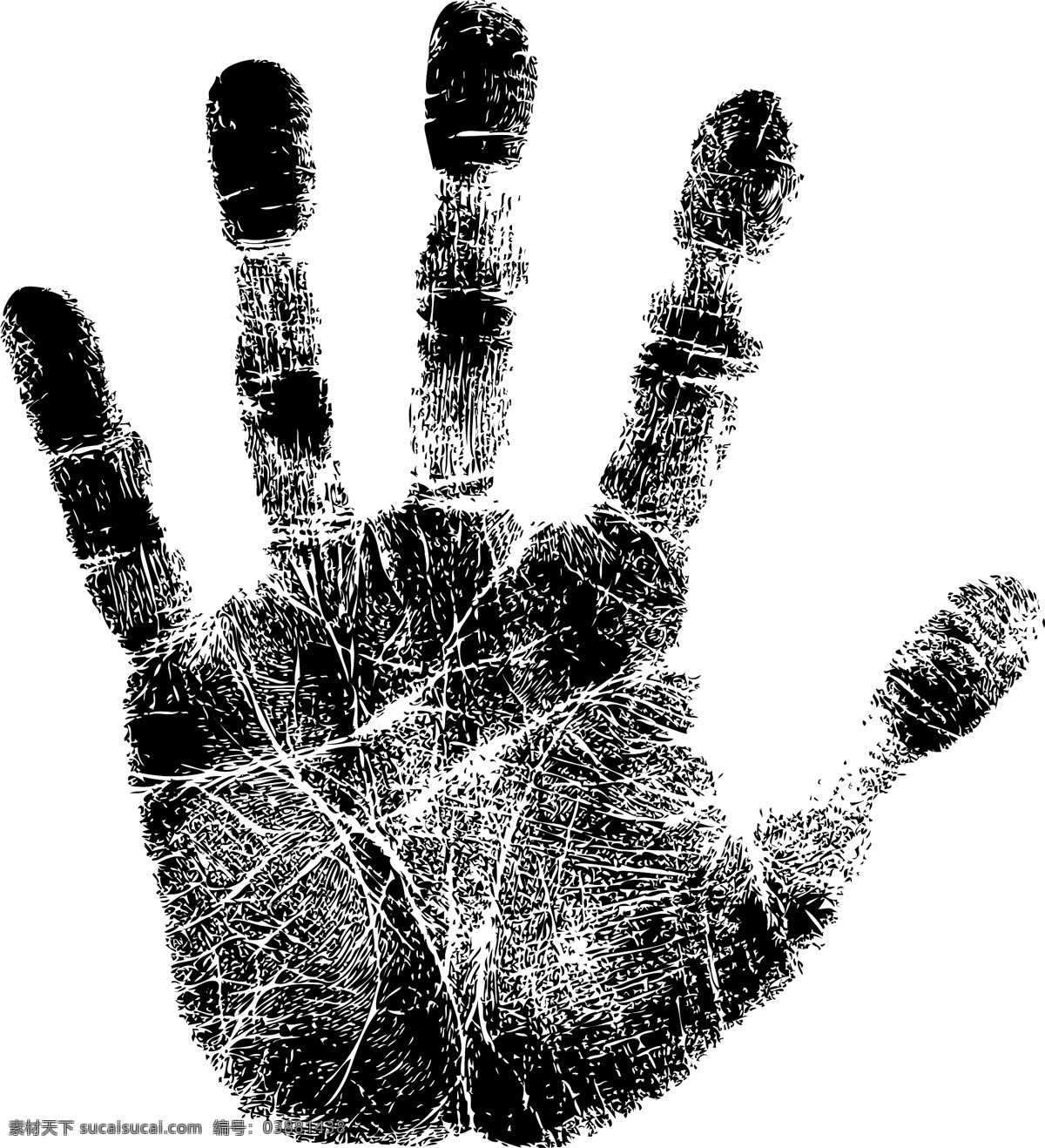 黑色手印 手掌 手印 手势 彩色 人体器官 手掌印 血手 矢量素材 白色