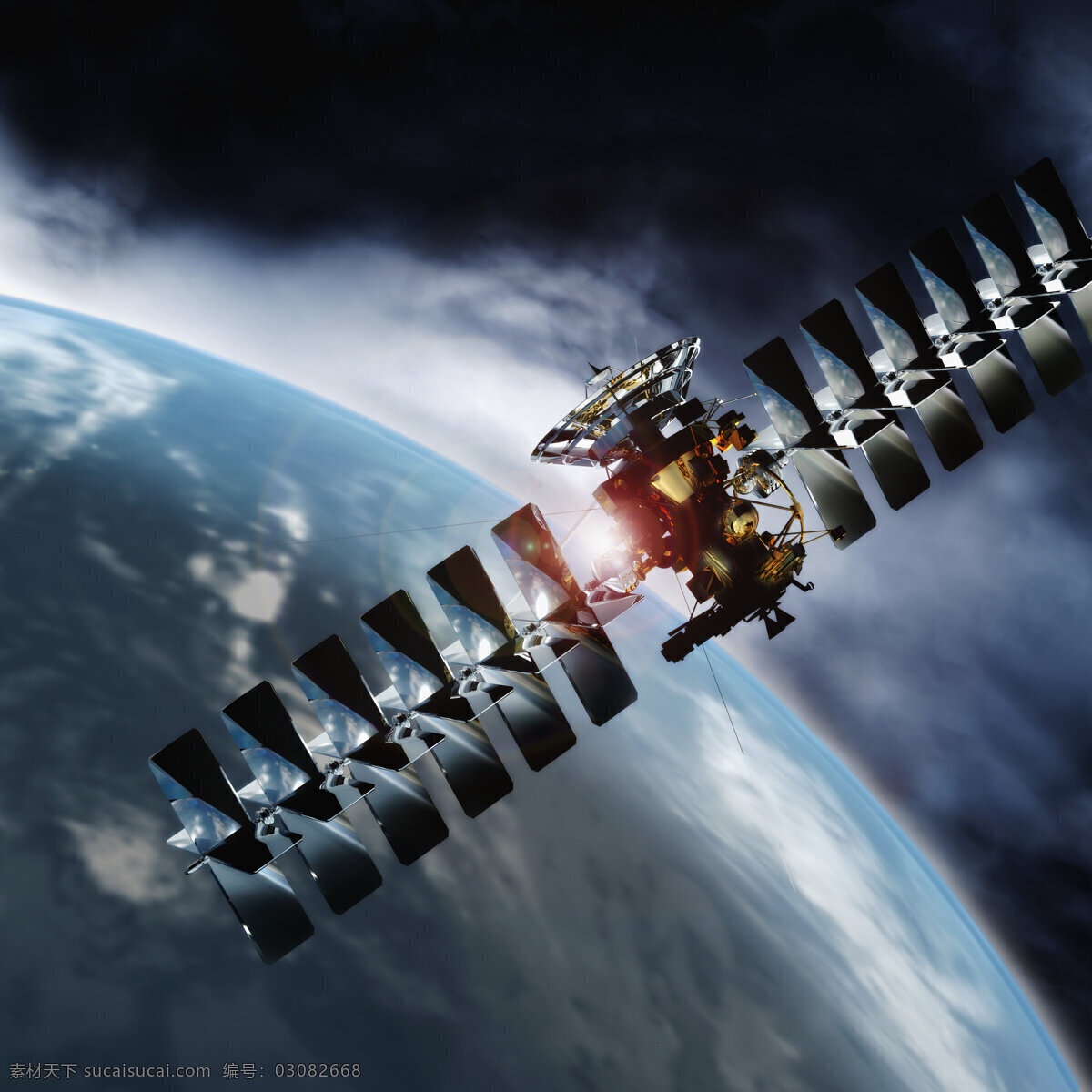 太空 卫星 未来科技 地球表面 飞船 科学 科幻 抽象 创意 高清图片 其他类别 现代科技