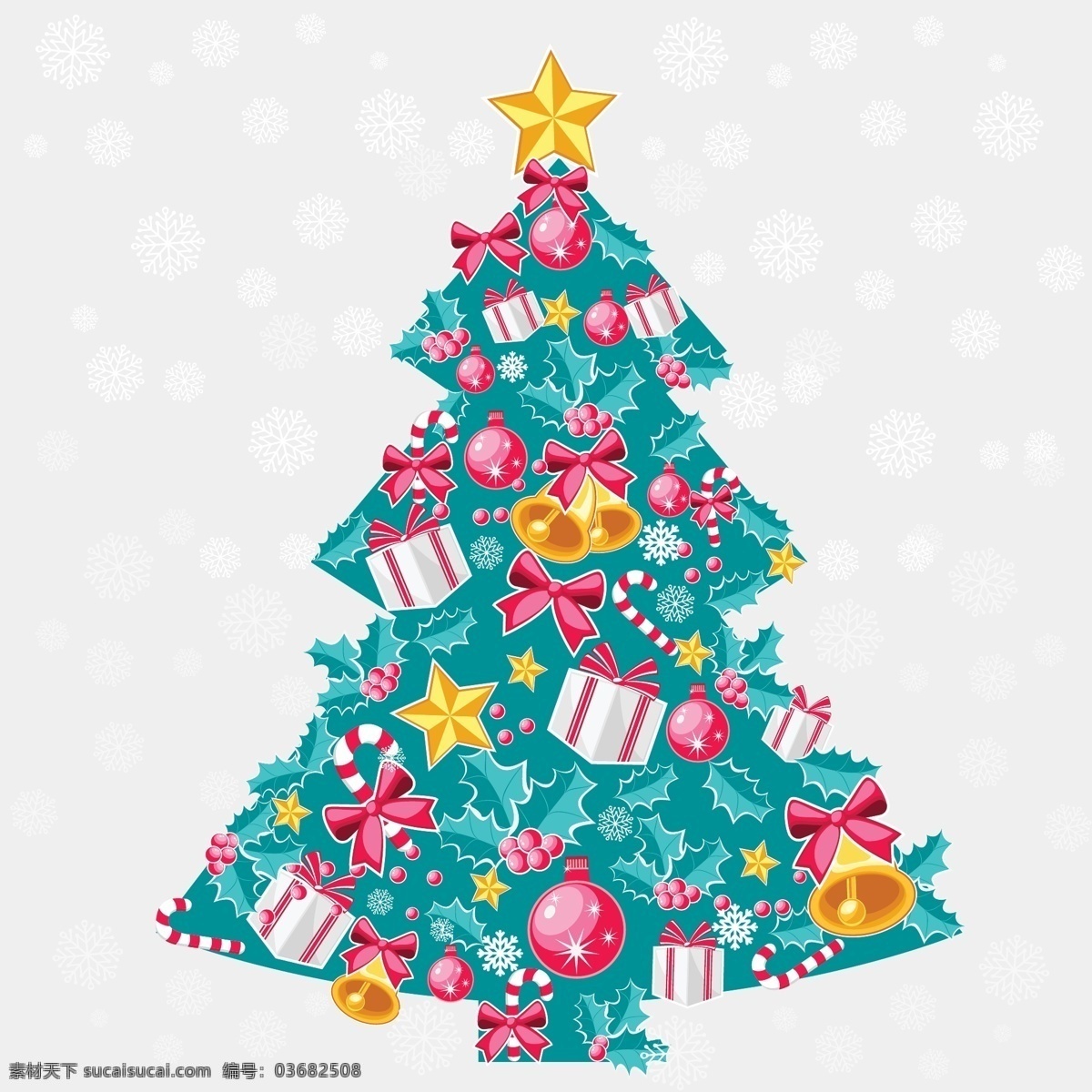 矢量 抽象 圣诞树 底纹 花纹 礼盒 礼物 铃铛 矢量素材 星星 节日素材 其他节日