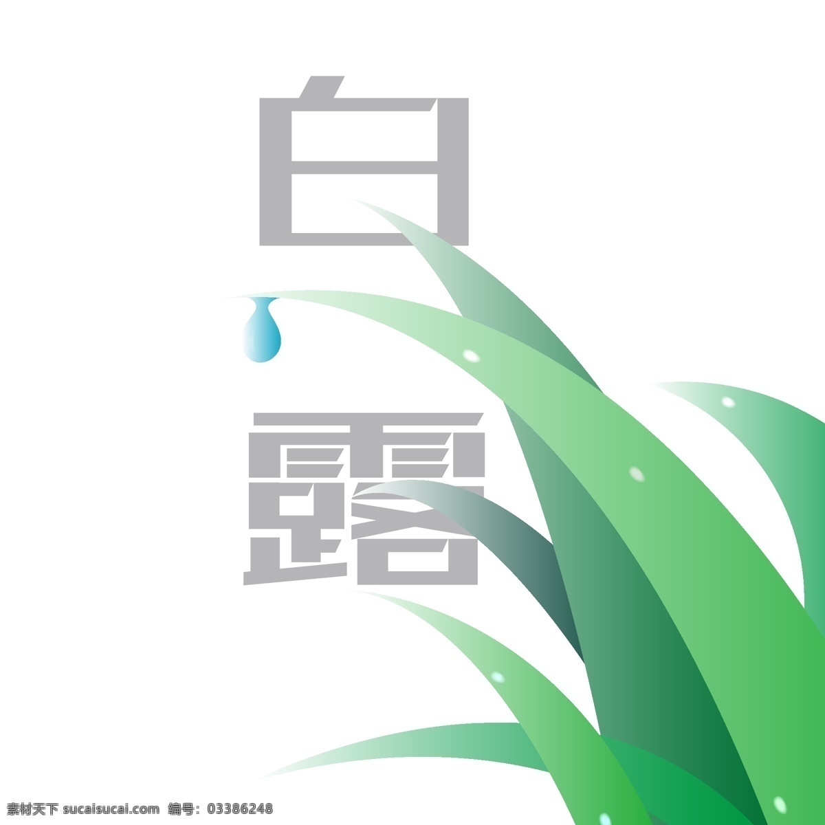清新 二十四节气 白露 元素 传统 文化 植物 唯美 节气 中国 露水 露珠 日系 国风 国画 绿植