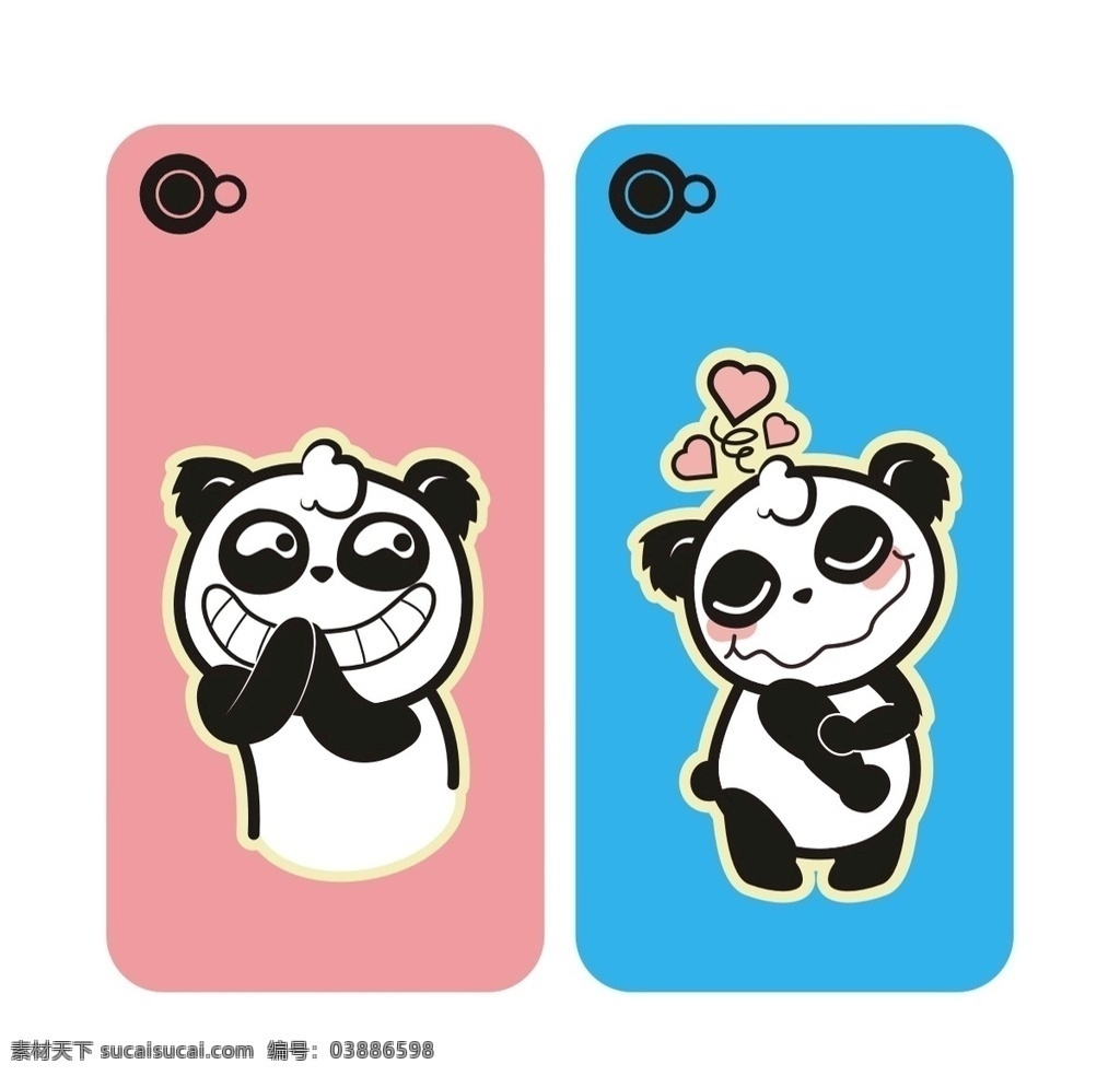 卡通 熊猫 情侣 手机壳 手机壳定制 卡通熊猫 情侣手机壳 手机壳设计 卡通动漫 可爱熊猫 甜蜜情侣 可爱 q版熊猫 矢量图 cdr格式