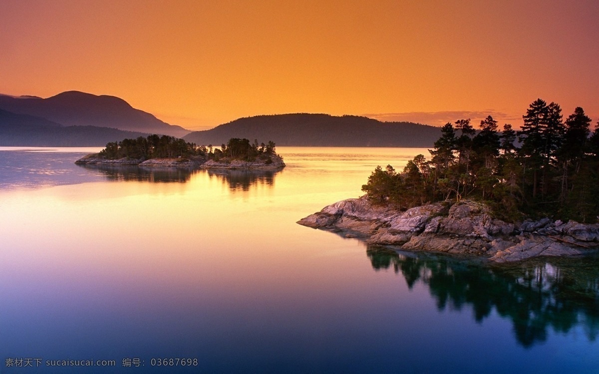 高清 唯美 山水风景 景 湖泊 小岛 山峰 山脉