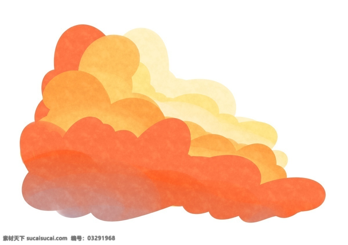 朵 金色 渐变 云 插画 一朵云 红色云 橙色云 黄色云 渐变云插画 叠加的云朵 层 云朵 累加的云