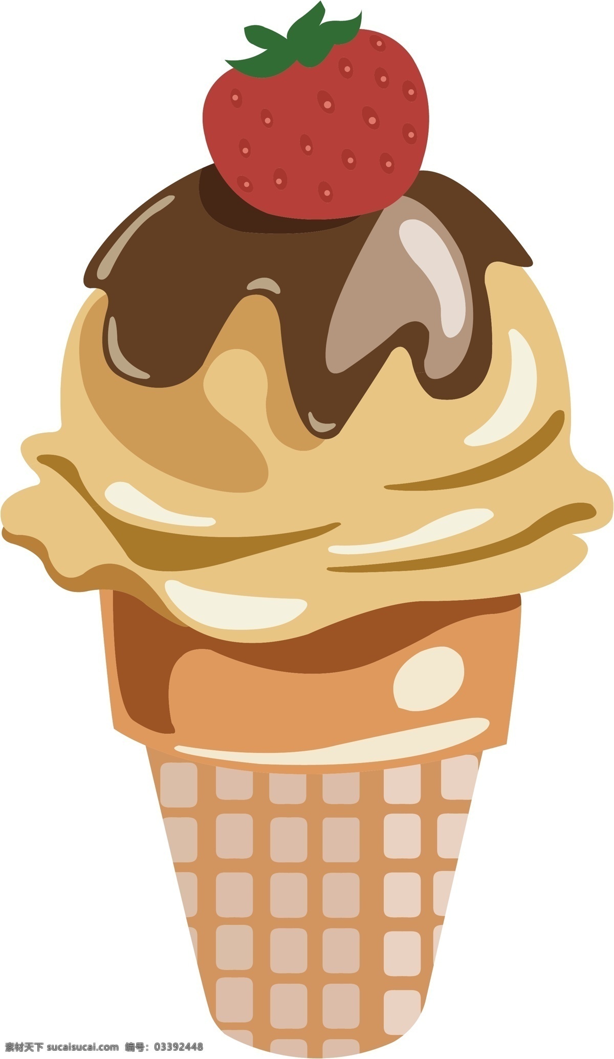 简约 可爱 冰淇淋 甜品 图形 元素 清新 美食 食物 水果 色彩丰富 夏日 大暑