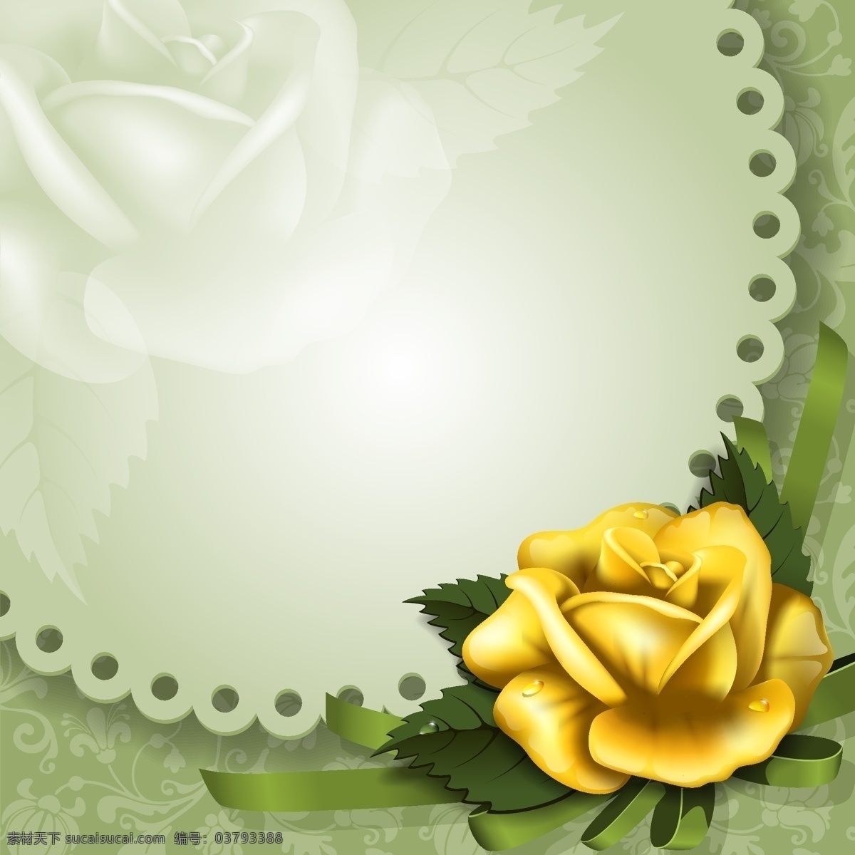 金色 玫瑰 装饰 边框 金色玫瑰 玫瑰边框 花卉边框 边框装饰 矢量素材 白色