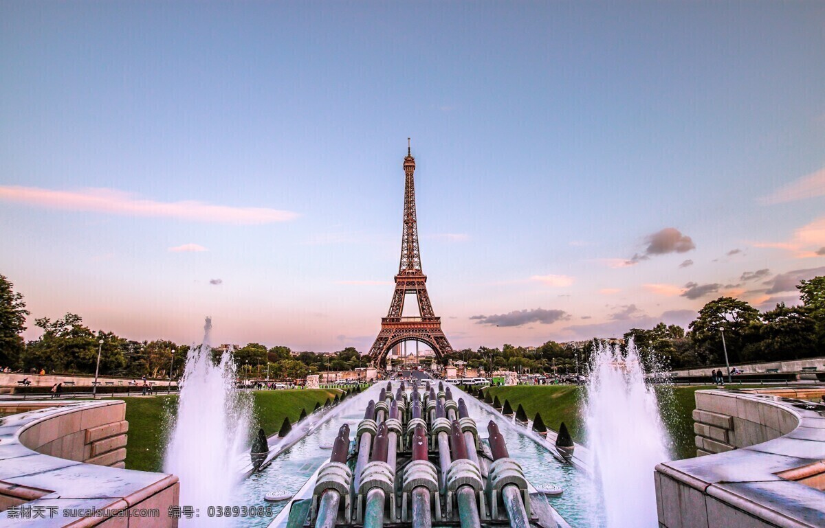 巴黎 铁塔 唯美 风景画 巴黎铁塔 喷水池 高清风景画 旅游摄影 国外旅游