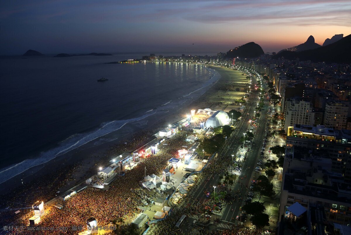 巴西世界杯 伊帕内马 海滩 巴西 世界杯 大屏幕 里约热内卢 足球 露天 大西洋 沙滩 体育运动 文化艺术