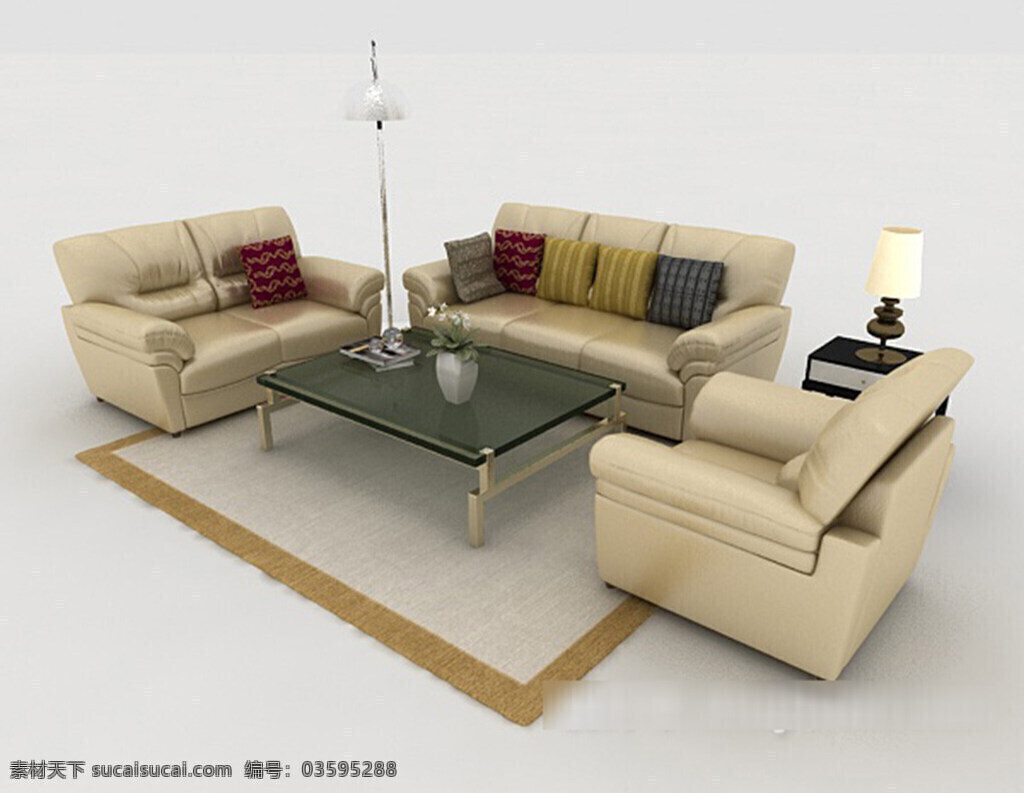 现代 风格 居家 组合 沙发 3d 模型 3d模型下载 3dmax 现代风格模型 黄色模型 灰色