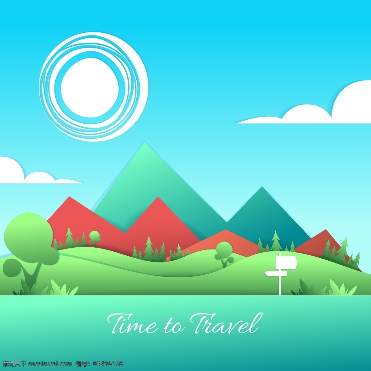折纸卡通风景 矢量风景 矢量折纸创意 创意折纸风景 风景元素 风景素材 风景插画 山水插画 天空白云插画 草地树木折纸 卡通风景背景 自然景观 自然风光