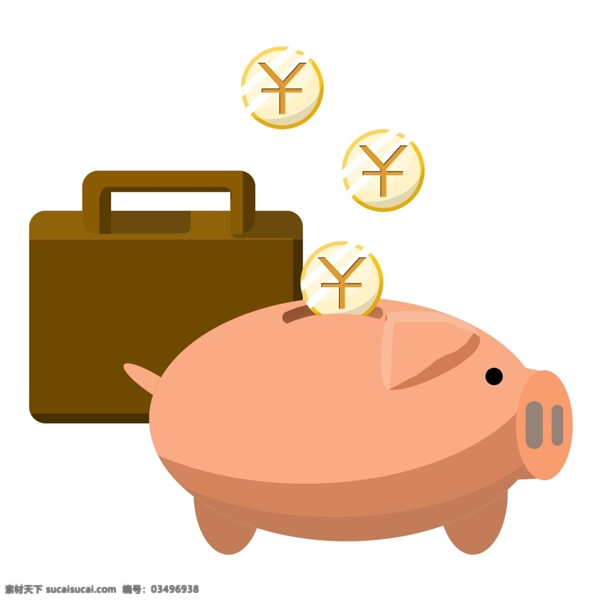 金融 黄色 小 猪 插画 存钱罐 漂亮 手绘 卡通