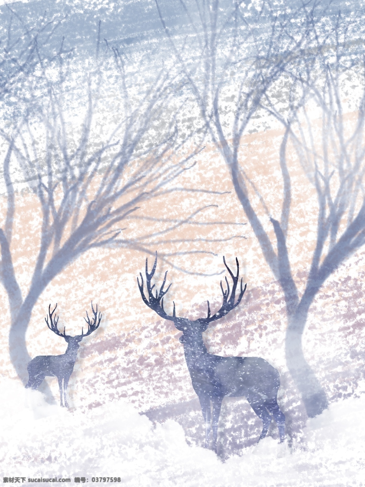 北欧 时尚 大气 麋鹿 装饰画 北欧麋鹿 大气米兰 时尚麋鹿 森林 森林麋鹿