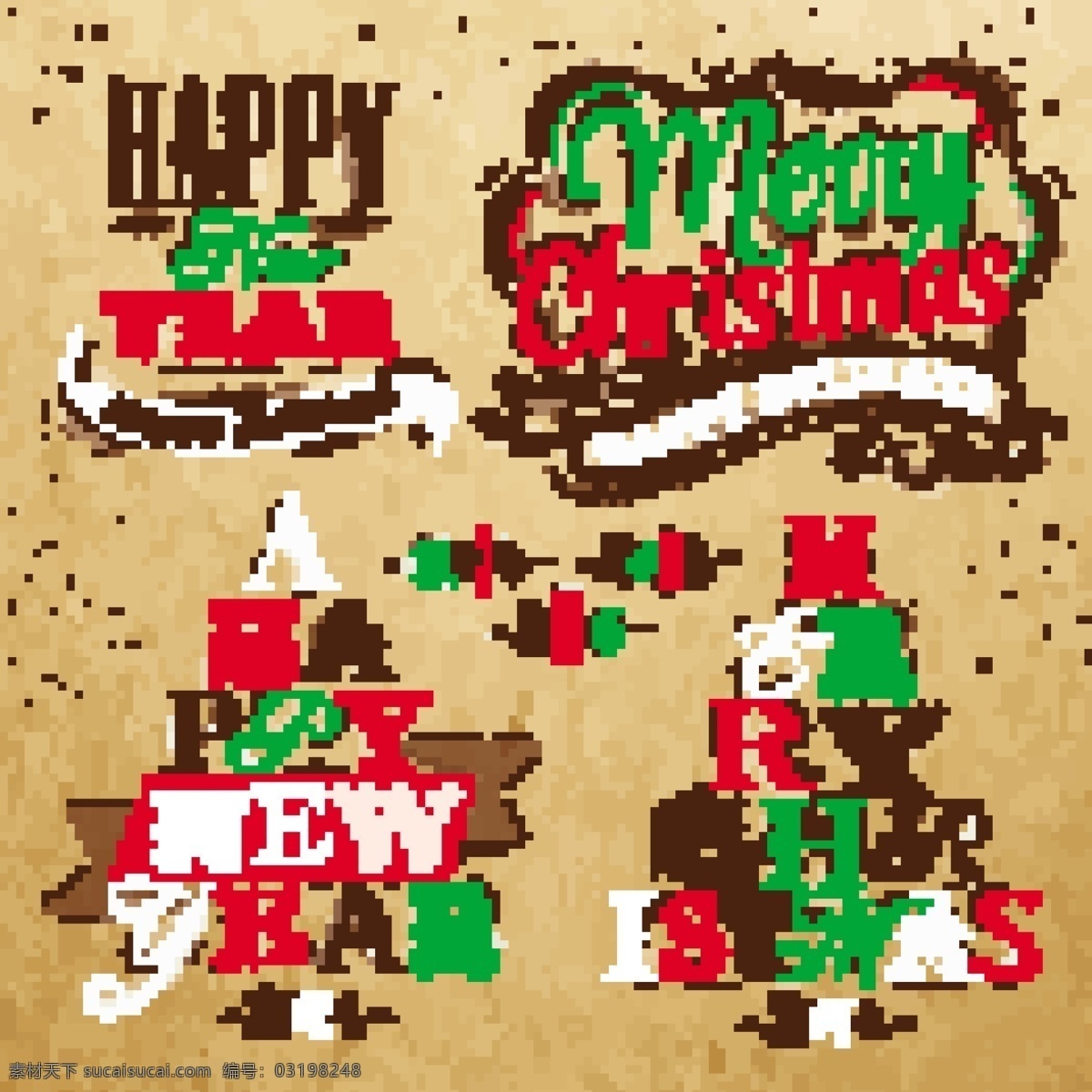2014年 christmas logo merry 彩绘 节日素材 圣诞 圣诞节 圣诞树 艺术 字 矢量 模板下载 装饰 矢量图 艺术字 矢量素材 2015羊年