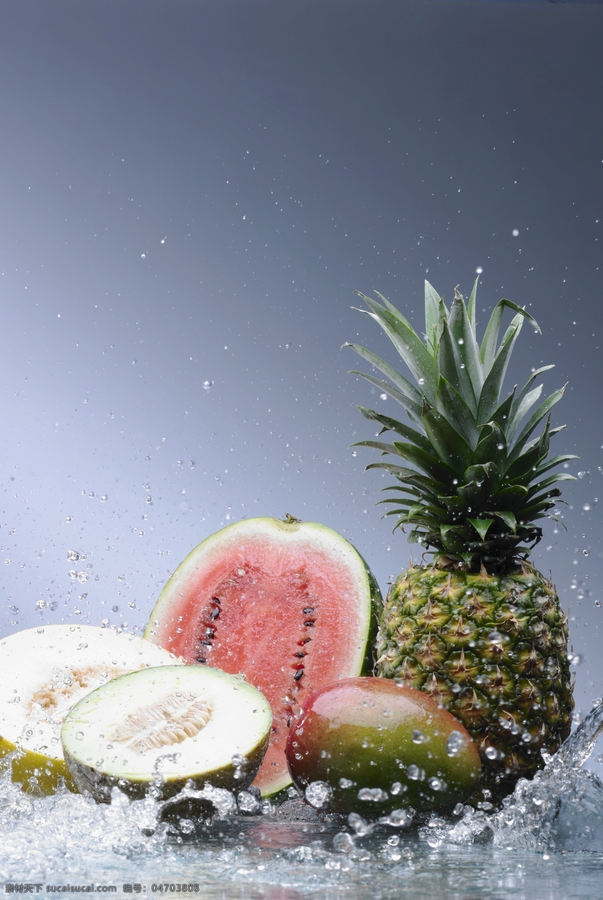 水中水果 水果 唯美 清新 美食 美味 营养 鲜果 健康 水中 西瓜 菠萝 凤梨 生物世界
