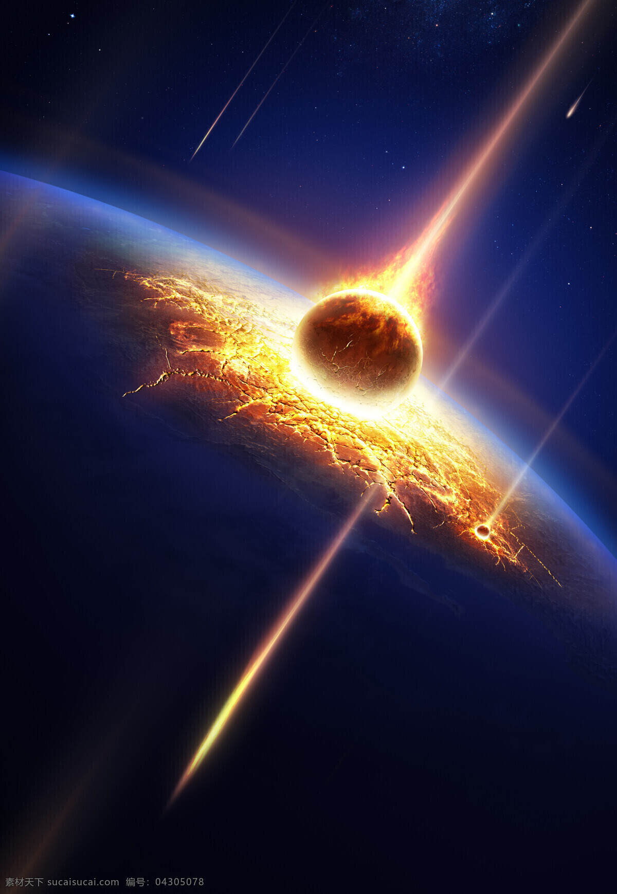 流星撞击地球 撞击地球 彗星 地球 太空 陨石 石头 流星 宇宙 冰水烈火 生活百科 黑色