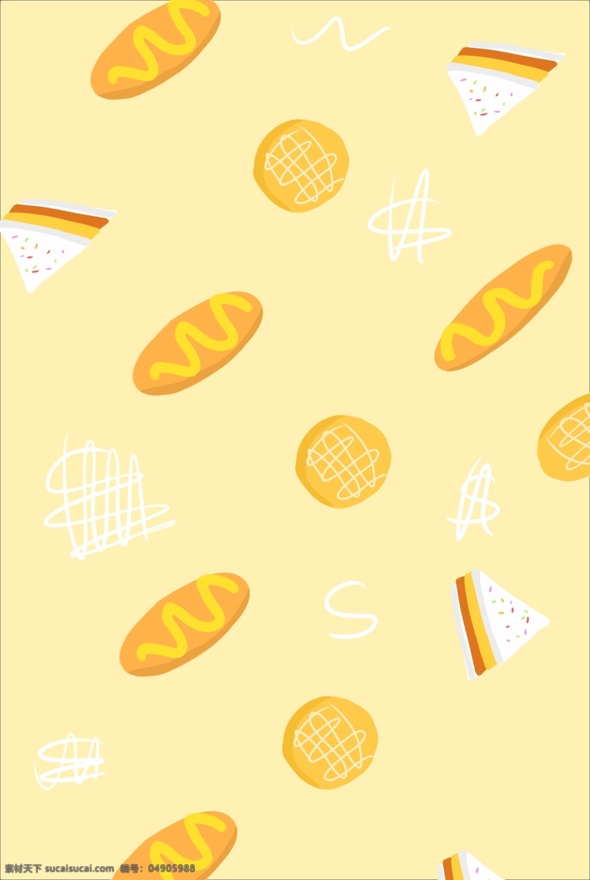 面包 底纹 装饰 插画 面包底纹 黄色的底纹 食物底纹 美食底纹 烘焙面包 底纹插画 创意的底纹