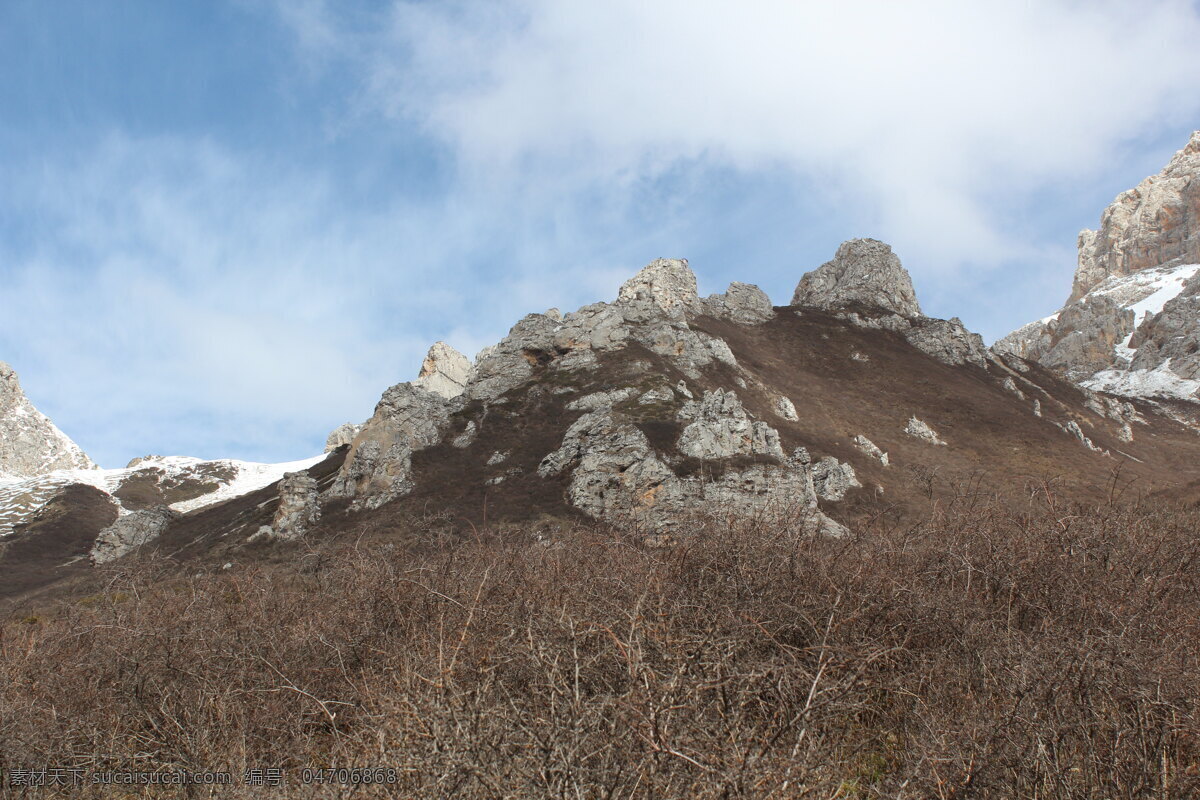 黄龙风光 高清 四川 黄龙 自然景观 高山 白云 自然风景 旅游摄影