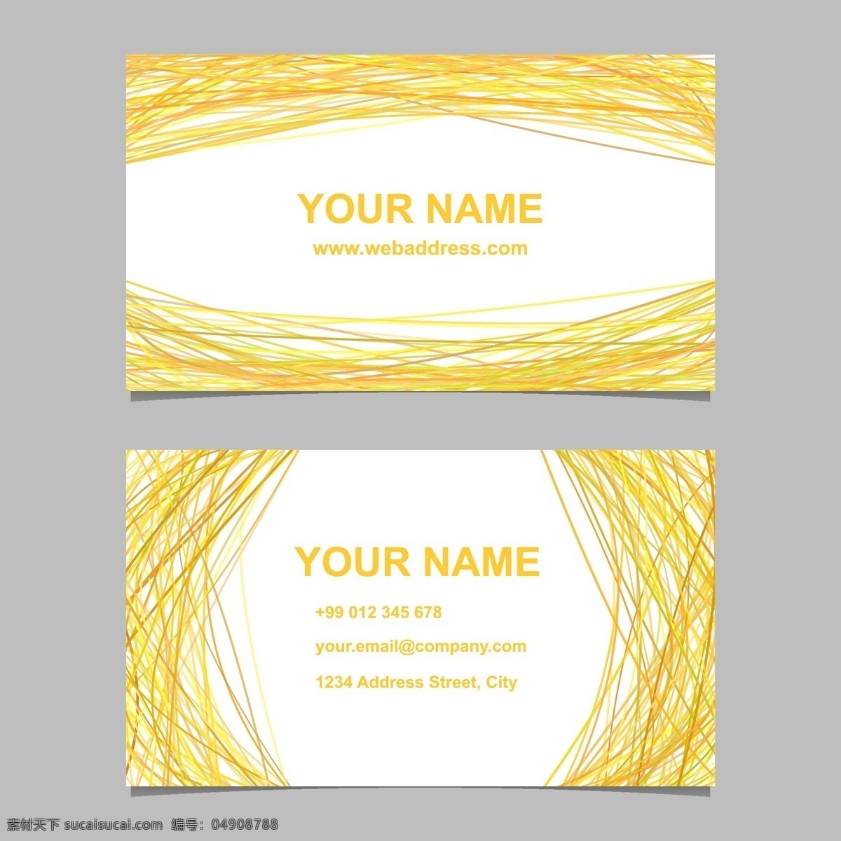 黄色 名片 模板 集 矢量 图形 曲线 背景 抽象背景 框架 传单 商业 抽象 卡片 纸张 办公室 线条 布局 颜色 网络 演示 数字