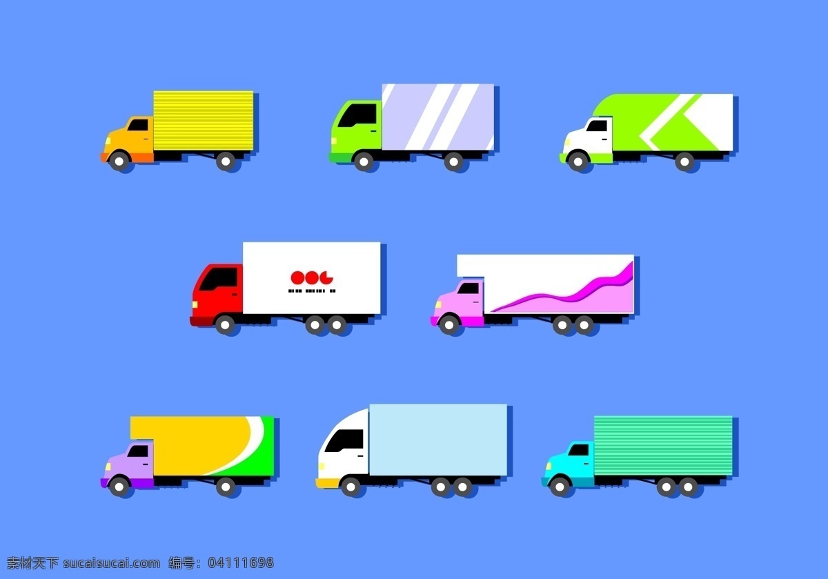 卡通 小 货车 图案 元素 卡通小货车 食品货车 卡通长途车 短途货车 运输车