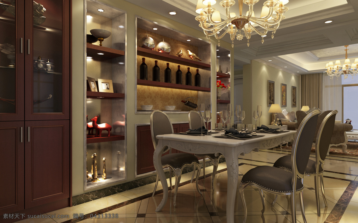 欧式 餐厅 酒柜 设计图 效果图 3dmax 家装 3d设计