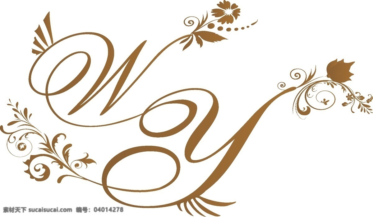 婚礼素材wy 婚礼 wy 字母 logo 花纹 婚礼logo 婚礼字母 其他设计 矢量