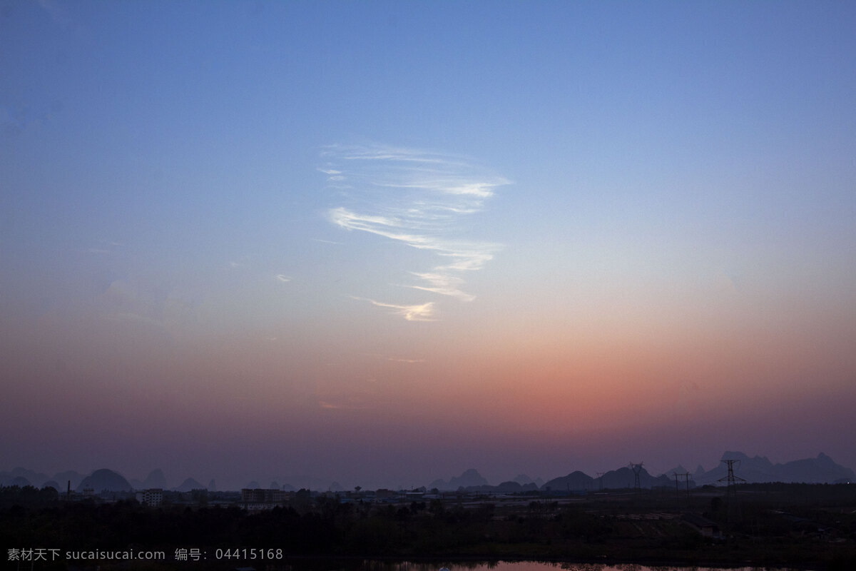 日落 后 风景 商业摄影 天空 云朵 唯美 山水 大自然 蓝天 风光 桂林 商用