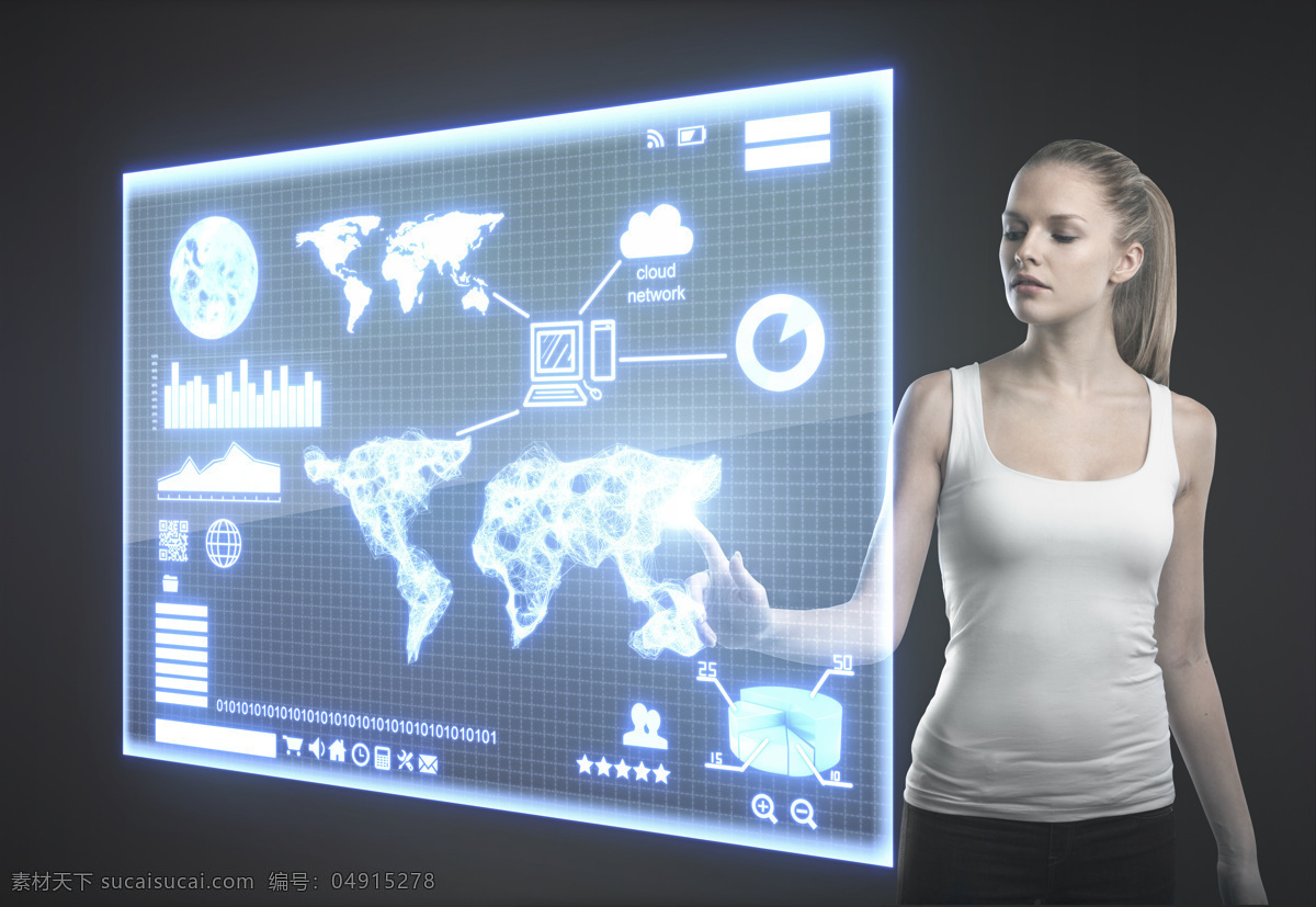 正在 触摸 屏幕 女人 地图 触屏 按钮 科技 统计图 通讯网络 现代科技